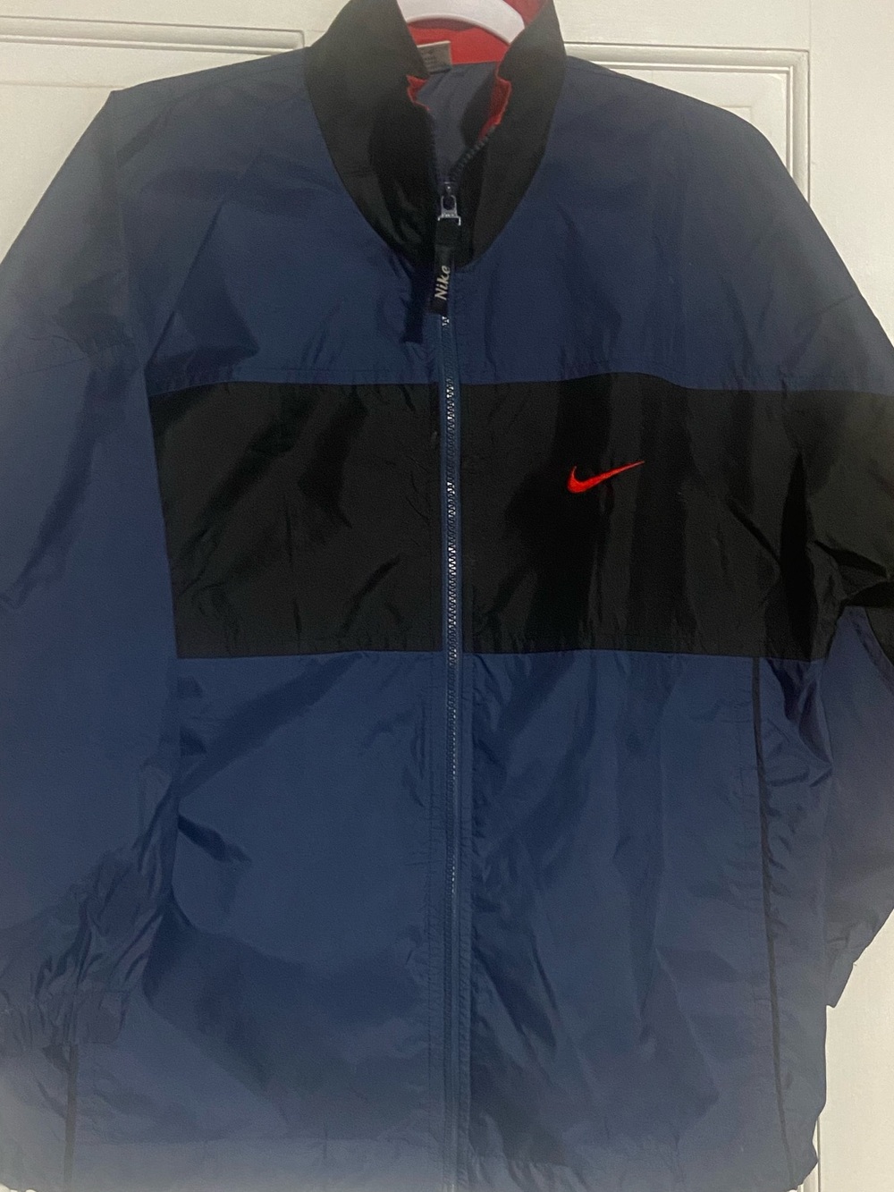 Nike BoysBlue and Black Windbreaker Jacket with Red Swoosh